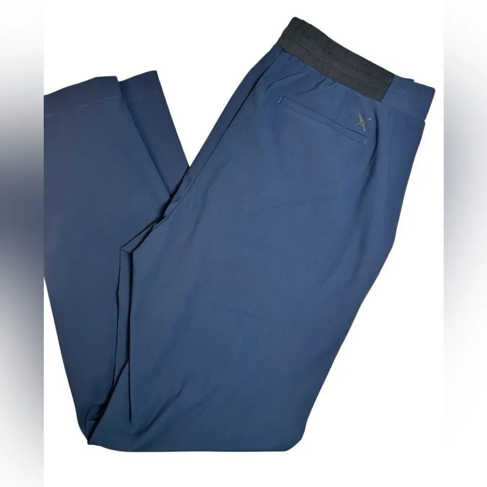 NWT GSTQ Men's Navy Flex Jogger Pants Elastic Waist Drawstring Pockets - Size 36